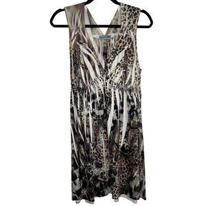 Y2K Unity World Wear Animal Print Stretchy Fairy Boho Babydoll Dress Size Small